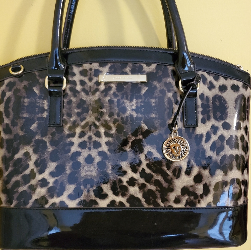 Leopard print anne klien Paton leather handbag
